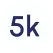 A white sign with the number 5k on it.